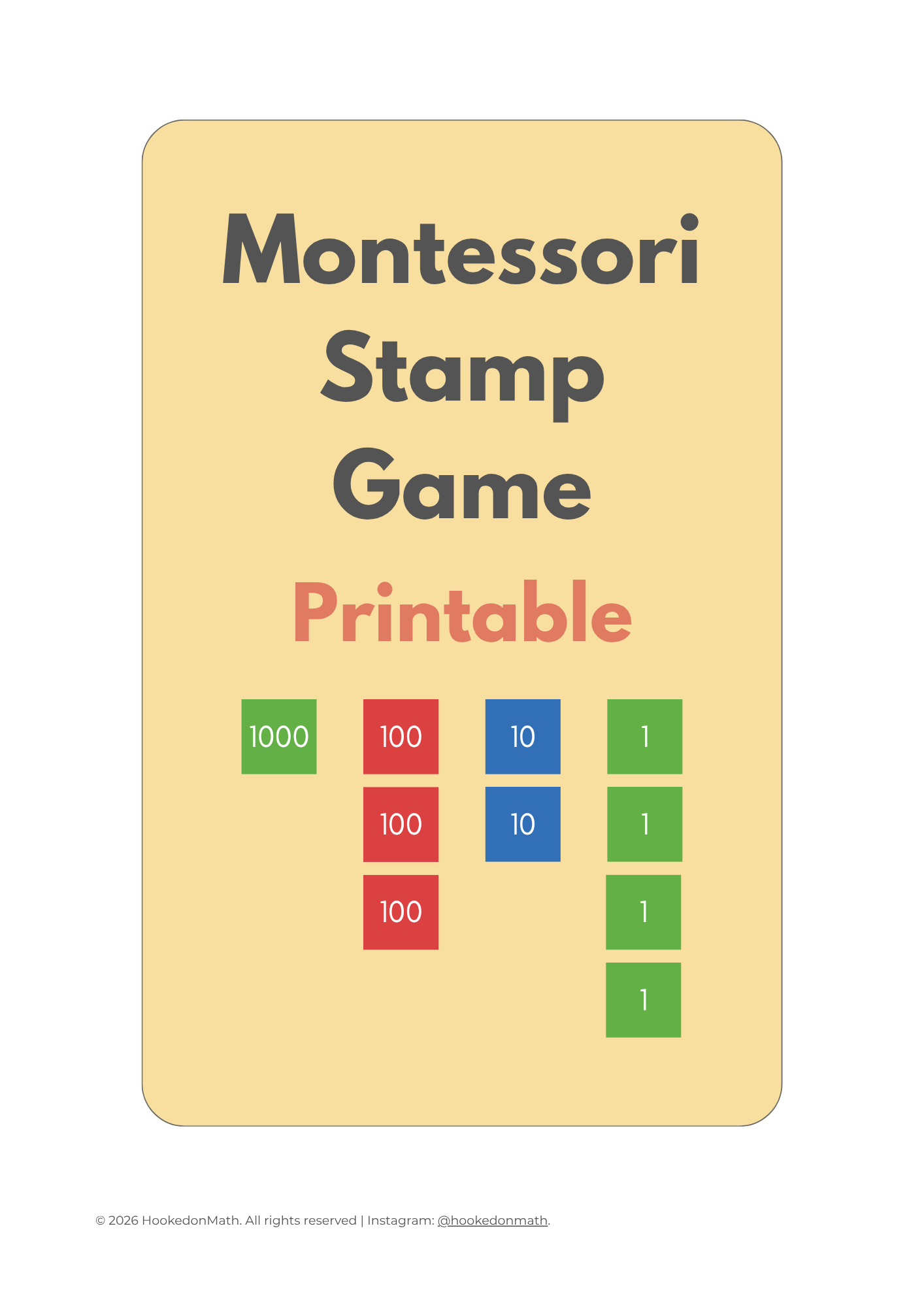 Montessori Stamp Game Printable