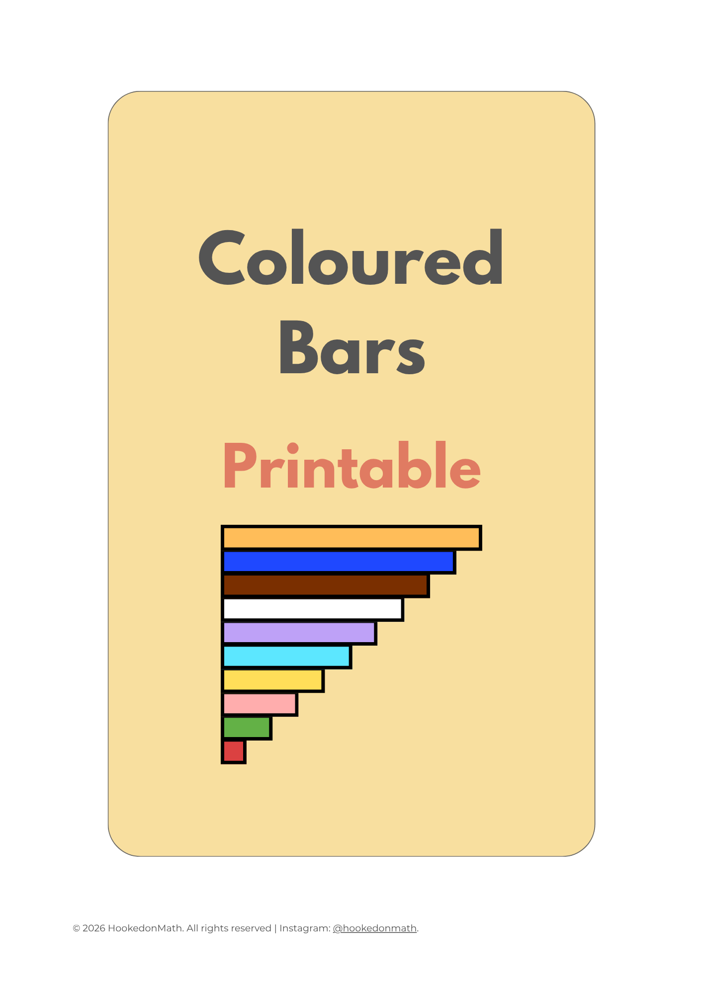 Coloured Bar Printable